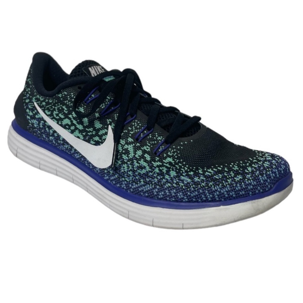 Nike Running Shoes Workout Walking Gym Colorful Leopard Y2K Black Blue Size 10.5